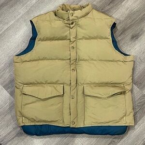 XL Vintage Woolrich VTG Made in USA Khaki Down Filled Puffer Vest Insulated